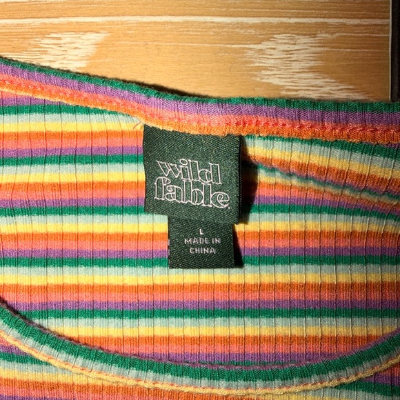 wild fable Multicolor Striped Ribbed Scoop Neck Top - Picture 2 of 2
